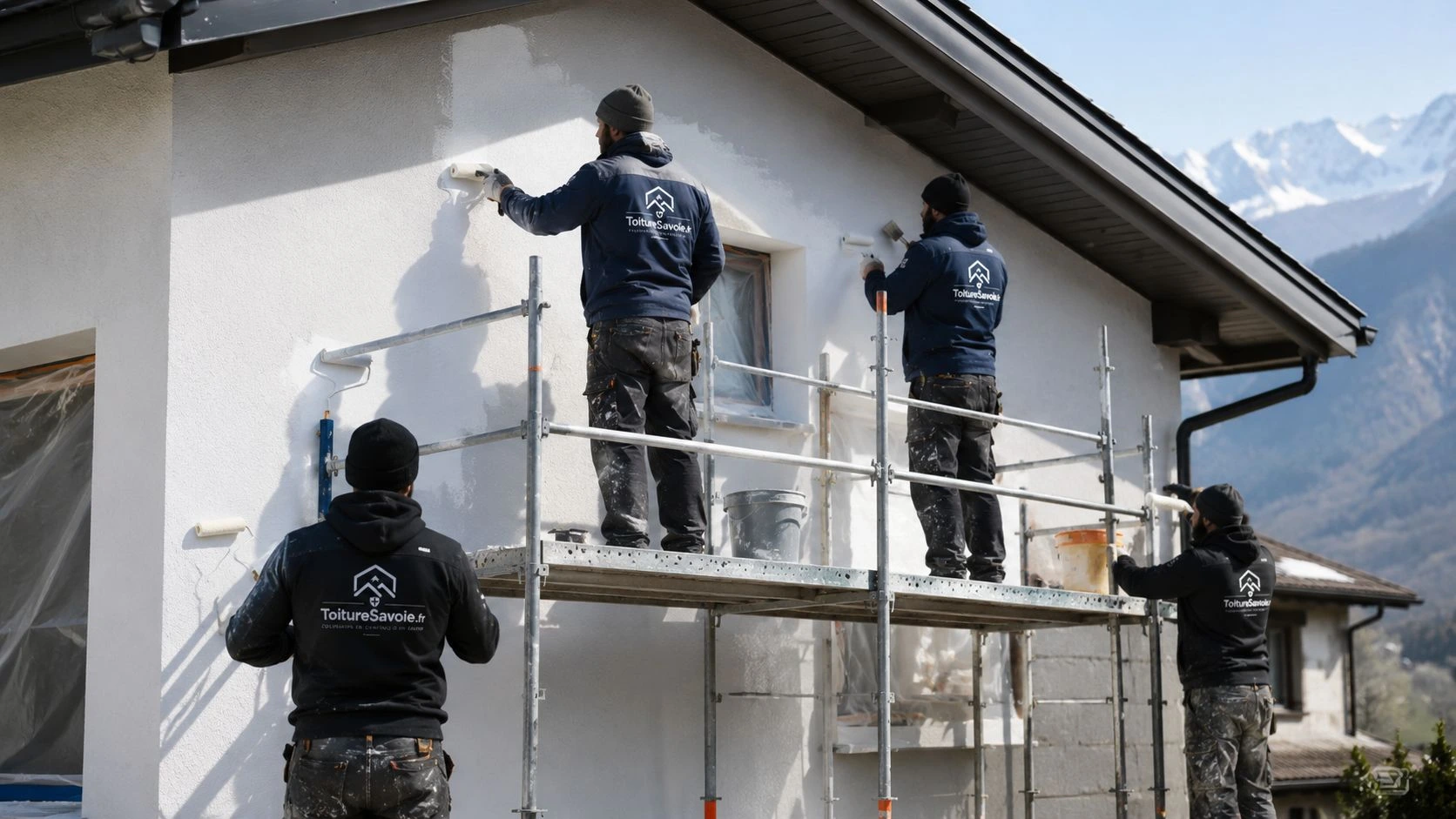 Peinture et ravalement de façade d'une maison près de Bonneville